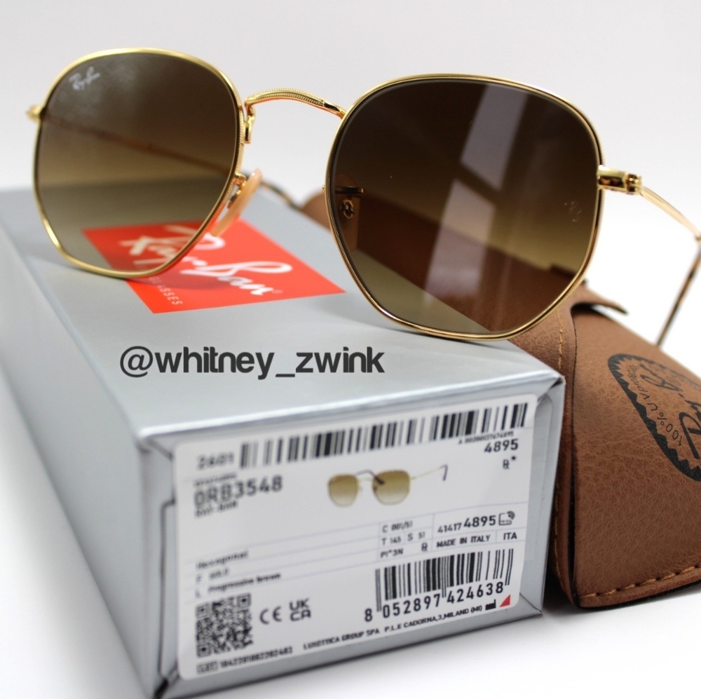 Model Display Ray-Ban Hexagonal Gradient Brown Rb… - image 1